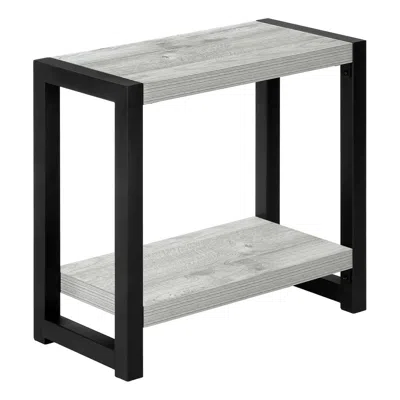 Monarch Accent Table, Side, End, Narrow, Small, 2 Tier, Living Room, Bedroom, Grey In Gray