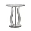 Monarch Accent Table, Side, End, Nightstand, Lamp, Living Room, Bedroom, Clear Mirror In Gray