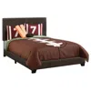 Monarch Bed, Full Size, Bedroom, Upholstered, Brown Leather Look, Transitional In Brown