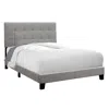 Monarch Bed, Full Size, Bedroom, Upholstered, Grey Linen Look, Transitional