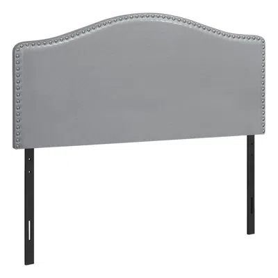 Monarch Bed, Headboard Only, Full Size, Bedroom, Upholstered, Grey Leather Look