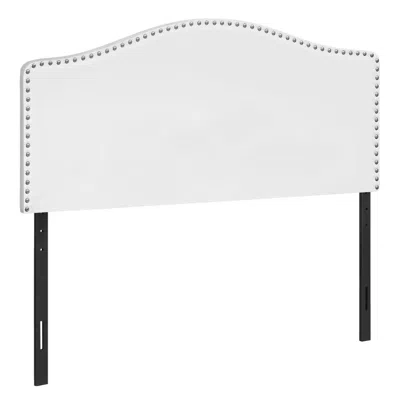Monarch Bed, Headboard Only, Full Size, Bedroom, Upholstered, White Leather Look