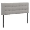 Monarch Bed, Headboard Only, Queen Size, Bedroom, Upholstered, Grey Linen Look In Gray