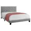 Monarch Bed, Queen Size, Bedroom, Upholstered, Grey Linen Look, Transitional