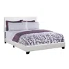 Monarch Bed, Queen Size, Bedroom, Upholstered, White Leather Look, Transitional