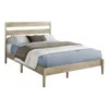 Monarch Bed, Queen Size Grey Solid Wood Legs, Contemporary