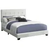 Monarch Bed, Queen Size, Upholstered, Frame Only, Bedroom, Light Grey Boucle In White