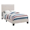 Monarch Bed, Twin Size, Upholstered, Bedroom, Frame Only, Youth, Teen, Juvenile, Beige