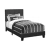 Monarch Bed, Twin Size, Upholstered Black Boucle, Transitional In Black