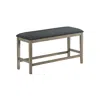 Monarch Bench, 42" Rectangular, Dining Room, Kitchen, Upholstered, Wood, Transitional In Gray