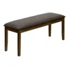 Monarch Bench, 44 Rectangular, Upholstered, Wood, Dining Room, Kitchen, Entryway In Gray