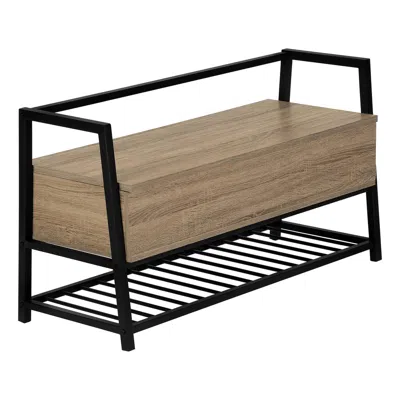 Monarch Bench, Entryway, Hallway, Storage, 42 Rectangular, Brown Laminate, Black