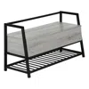 Monarch Bench, Entryway, Hallway, Storage, 42 Rectangular, Grey Laminate, Black