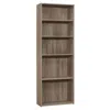 Monarch Bookshelf, Bookcase, 6 Tier, 72h, Office, Bedroom, Brown Laminate, Transitional