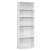 Monarch Bookshelf, Bookcase, 6 Tier, 72h, Office, Bedroom, White Laminate, Transitional