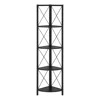 Monarch Bookshelf, Bookcase, Etagere, Corner, 4 Tier, 60h, Office, Bedroom In Black