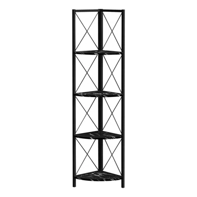 Monarch Bookshelf, Bookcase, Etagere, Corner, 4 Tier, 60h, Office, Bedroom In Black