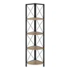 Monarch Bookshelf, Bookcase, Etagere, Corner, 4 Tier, 60h, Office, Bedroom, Brown Lamin