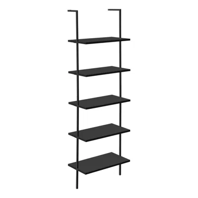 Monarch Bookshelf, Bookcase, Etagere, Ladder, 5 Tier, 72h, Office, Bedroom In Black