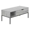 Monarch Coffee Table, 42 L, Rectangular, Cocktail, Lift-top, Grey, Black In Gray