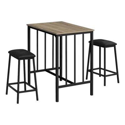 Monarch Contemporary Dining Set In Dark Taupe,black Color