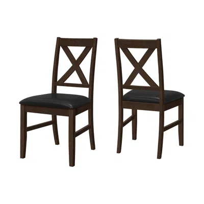 Monarch Dining Chair, 37 Height, Set Of 2, Dining Room, Kitchen, Side, Upholstered In Brown