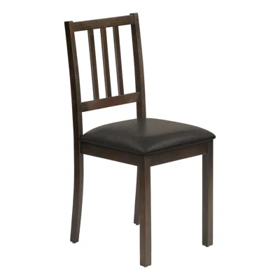 Monarch Dining Chair, Set Of 2, Side, Upholstered, Kitchen, Dining Room, Brown Leather