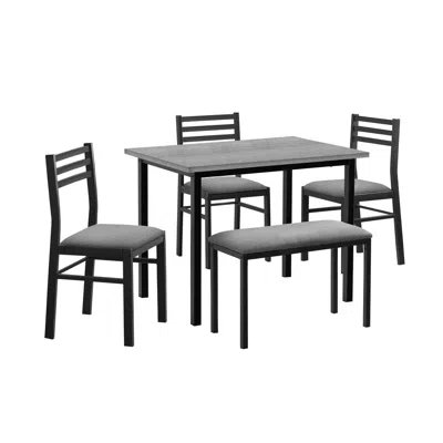 Monarch Dining Set, 5pcs Set, 40 Rectangular, Kitchen, Small, Black Metal