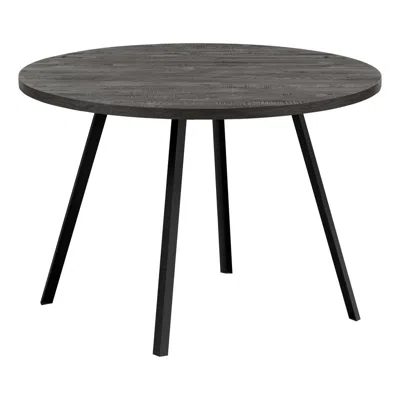 Monarch Dining Table, 48 Round, Small, Kitchen, Dining Room, Black Laminate, Black