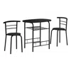 Monarch Dining Table Set, 3pcs Set, Small, 32 L, Kitchen, Black