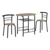 Monarch Dining Table Set, 3pcs Set, Small, 32 L, Kitchen, Brown Laminate, Black