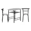 Monarch Dining Table Set, 3pcs Set, Small, 32 L, Kitchen, Grey Laminate, Black