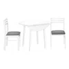 Monarch Dining Table Set, 3pcs Set, Small, 35 Drop Leaf, Kitchen, White Metal In White