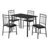 Monarch Dining Table Set, 5pcs Set, Small, 40 Rectangular, Kitchen, Black Metal In Black