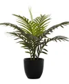 MONARCH SPECIALTIES 20" INDOOR ARTIFICIAL PALM PLANT WITH DECORATIVE BLACK POT