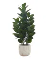 MONARCH SPECIALTIES 31" INDOOR ARTIFICIAL FLOOR GARCINIA TREE WITH DECORATIVE WHITE CEMENT POT