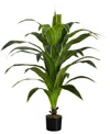 Monarch Specialties 47" Indoor Artificial Floor Dracaena Tree With Black Pot In Green