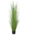 Monarch Specialties 47" Indoor Artificial Floor Grass Tree With Black Pot In Green
