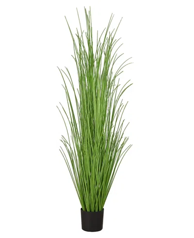 Monarch Specialties 47" Indoor Artificial Floor Grass Tree With Black Pot In Green