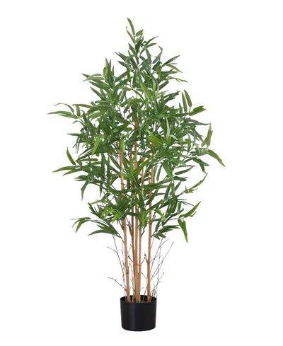Monarch Specialties 50" Indoor Artificial Floor Bamboo Tree With Black Pot In Green