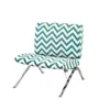 Monarch Specialties Accent Chair, Armless, Fabric, Living Room, Bedroom, Green Fabric, Chrome In Green
