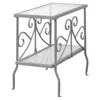 Monarch Specialties Accent Table, Side, End, Nightstand, Lamp, Living Room, Bedroom, Clear Tempered In Gray
