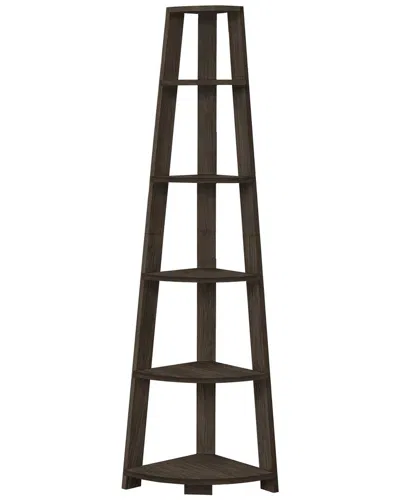Monarch Specialties Corner Bookcase - 5 Tiereetageree In Brown