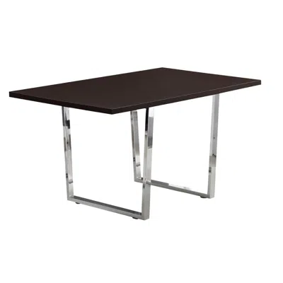 Monarch Specialties Dining Table, 60 Rectangular, Kitchen, Dining Room, Brown Laminate, Chrome