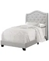 Monarch Specialties Velvet Bed In Grey