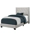 Monarch Specialties Velvet Bed In Grey