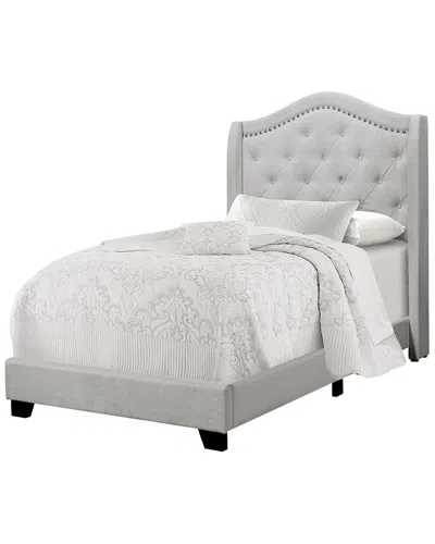 Monarch Specialties Velvet Bed In Grey