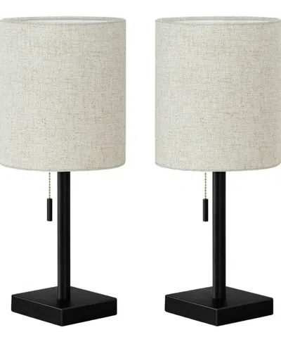 Monarch Specialties Lighting 2-pc. Metal Table Lamp In Black