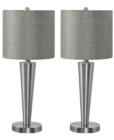 Monarch Specialties Lighting 2-pc. Metal Table Lamp In Silver