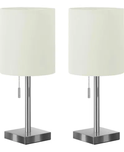 Monarch Specialties Lighting 2-pc. Metal Table Lamp In Silver